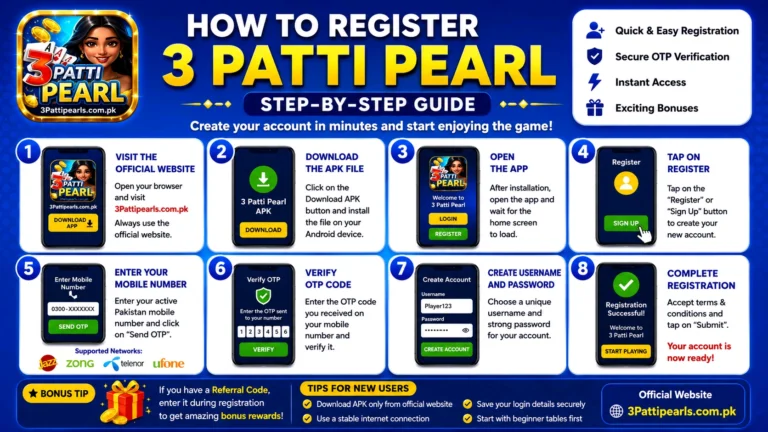 How To Register 3 Patti Pearl